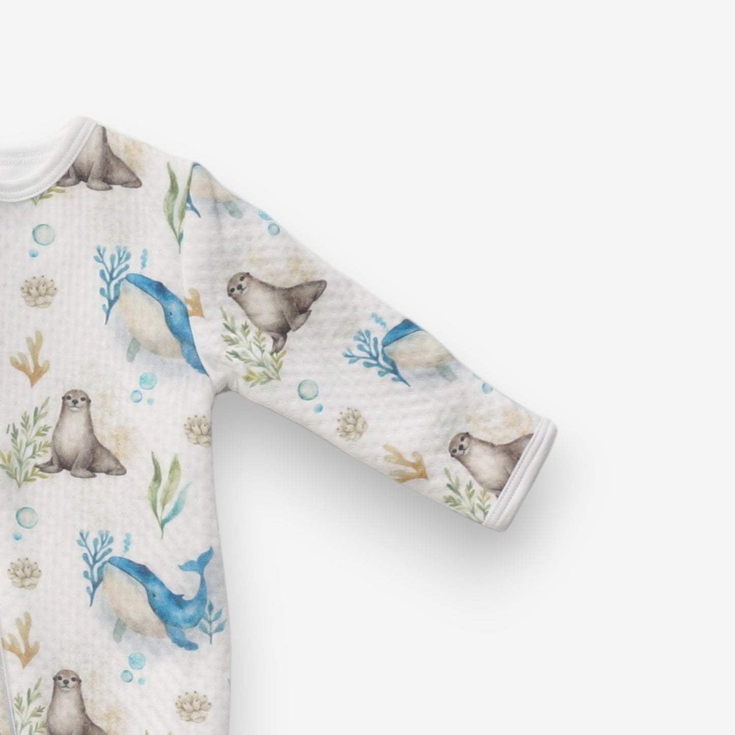 Enterito Largo Bebe Acolchado Jacquard – Ballena Azul