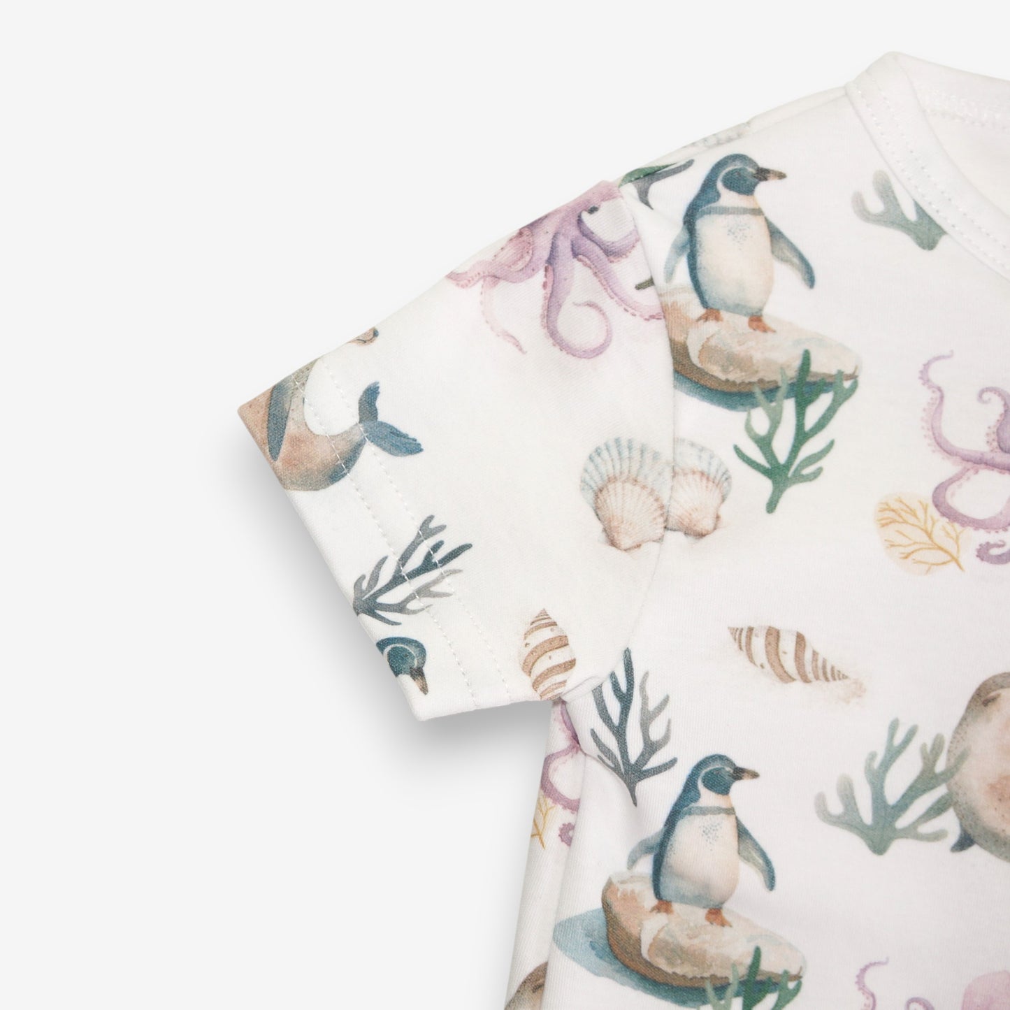 Enterito Corto 100% Algodón Pima – Pingüino y Calamar