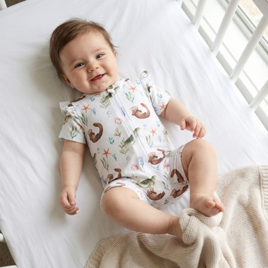 Enterito Corto Niña vuelitos laterales 100% Algodón Pima – Tortuga y Chungungo