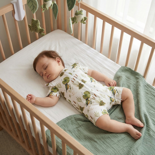 Enterito Corto Niña vuelitos laterales 100% Algodón Pima – Siete Colores y Ranita de Darwin