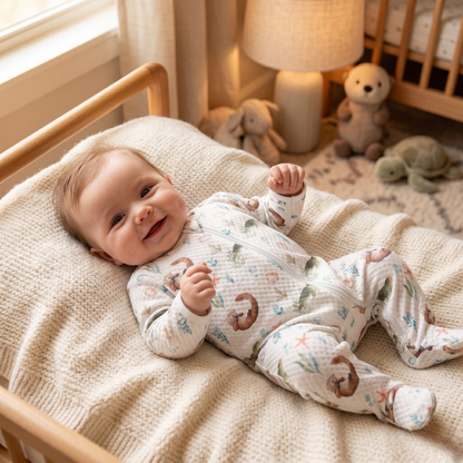 Enterito Largo Bebe Acolchado Jacquard – Tortuga y Chungungo