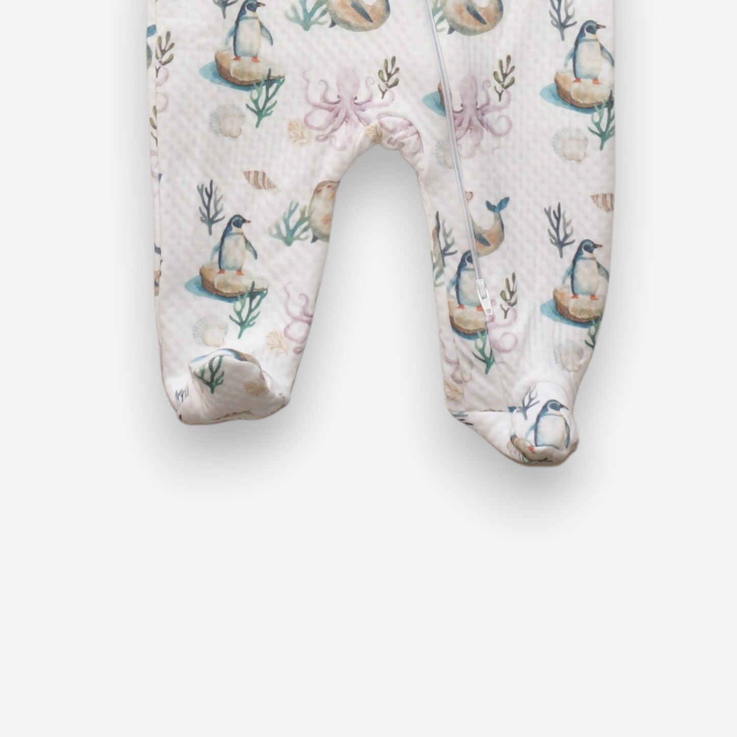 Enterito Largo Bebe Acolchado Jacquard – Pinguino y Calamar