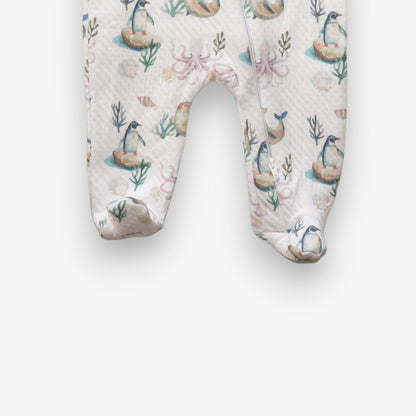 Enterito Largo Bebe Acolchado Jacquard – Pinguino y Calamar