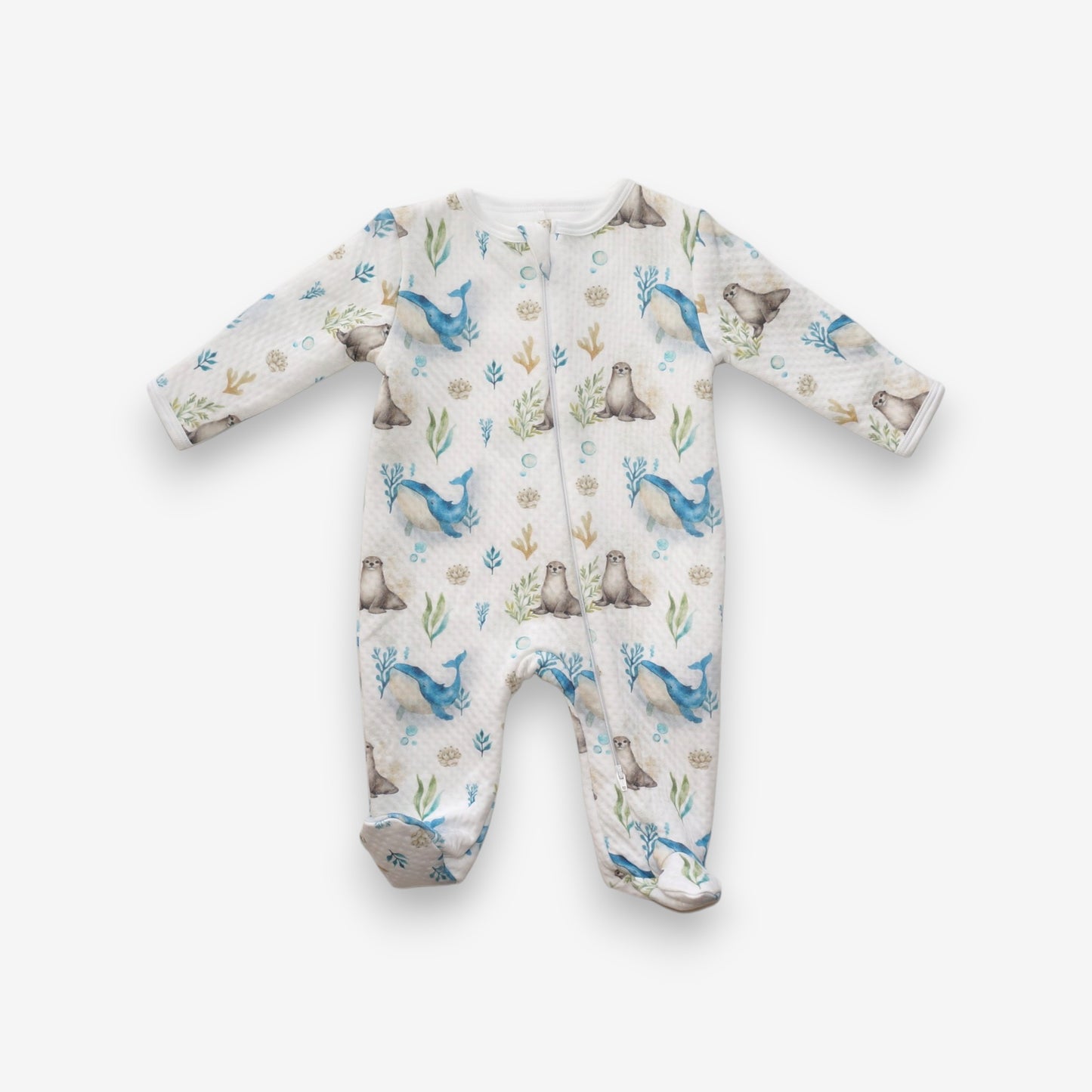 Enterito Largo Bebe Acolchado Jacquard – Ballena Azul