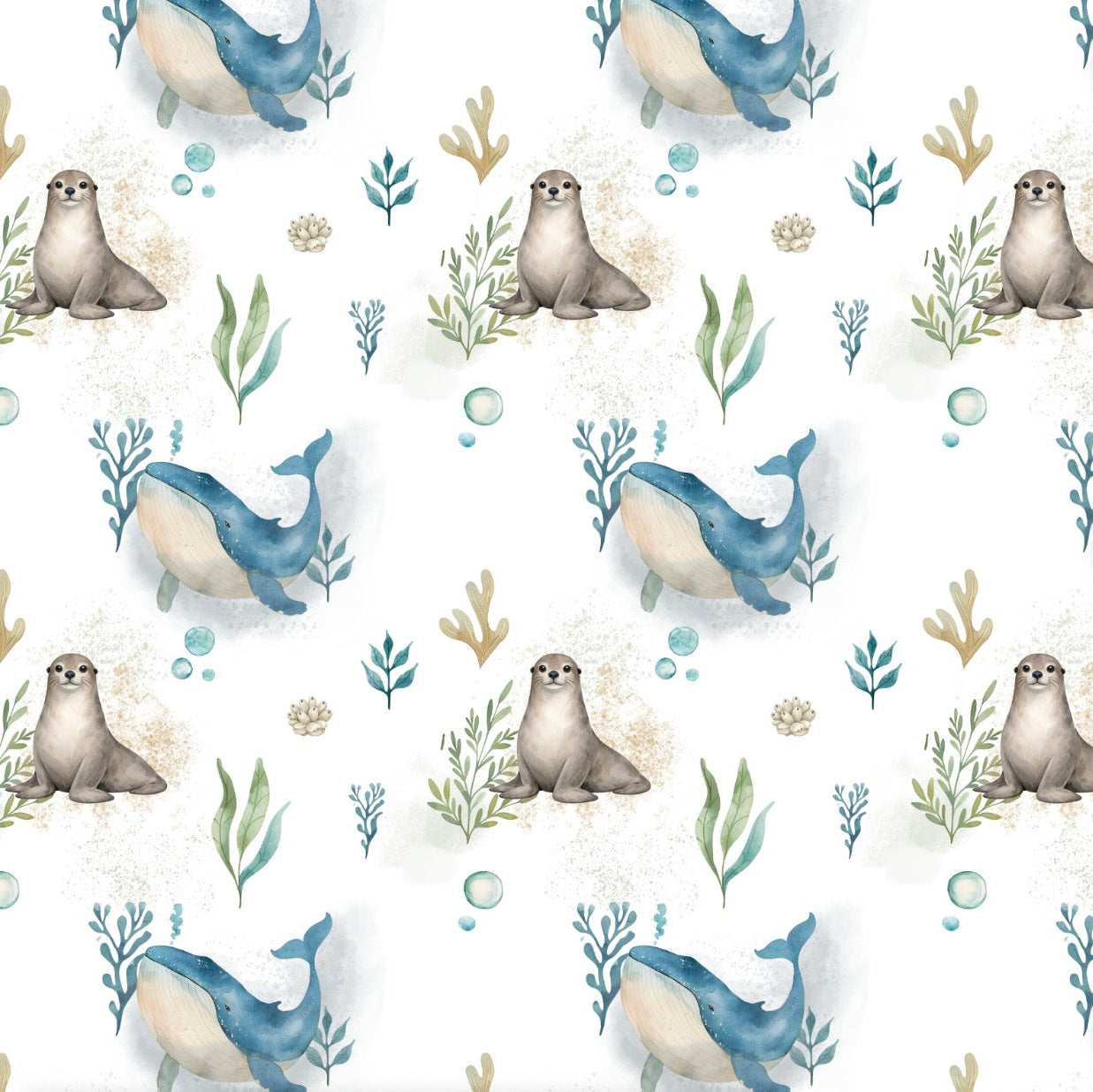 Patitas 100% Algodón Pima – Ballena Azul
