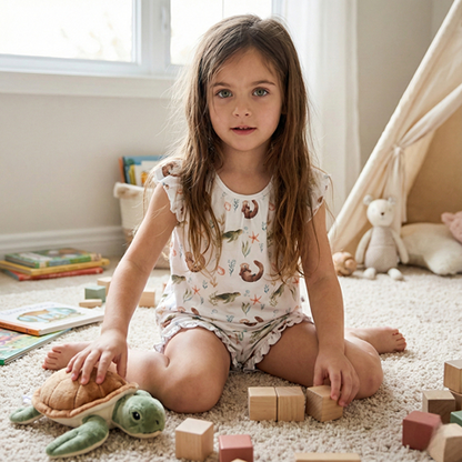 Pijama Niña 100% Algodón Pima – Tortuga y Chungungo