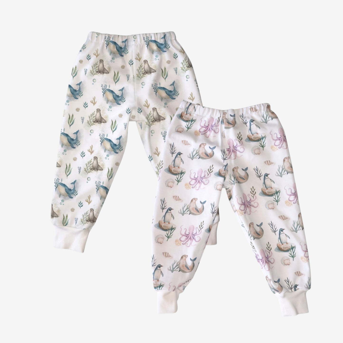 Pack 2 Pantalones Pipijamas largos – Pingüino y Ballena Azul