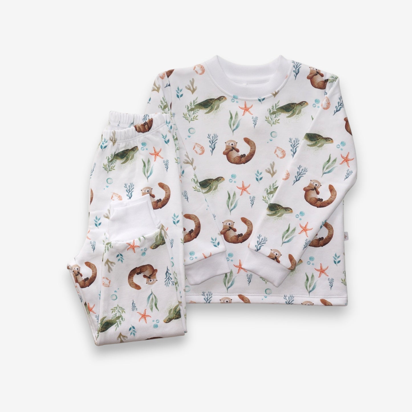 Pijama Largo Infantil Unisex 100% Franela – Tortuga y Chungungo