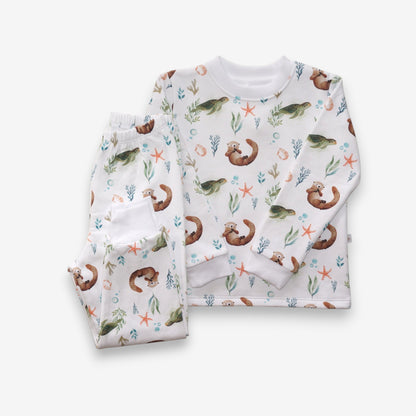 Pijama Largo Infantil Unisex 100% Franela – Tortuga y Chungungo