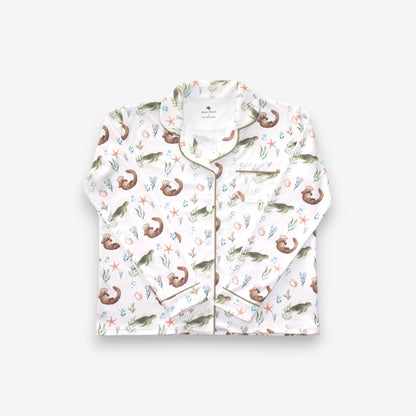 Pijama Largo Mujer Camisa  100% Algodón Pima – Tortuga y Chungungo