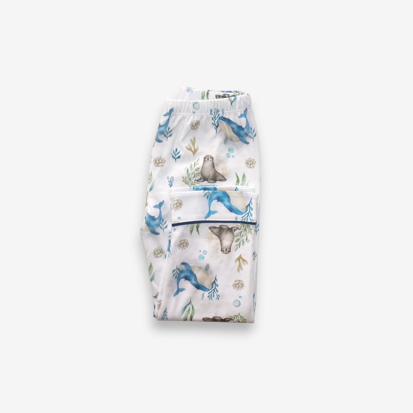 Pijama Largo niña Camisa 100% Algodón Pima – Ballena Azul