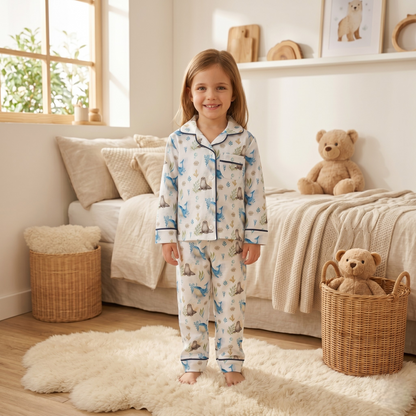 Pijama Largo niña Camisa 100% Algodón Pima – Ballena Azul