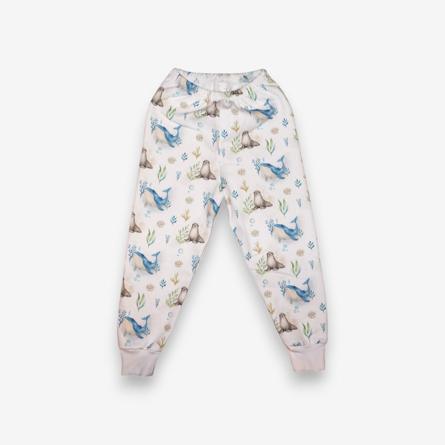 Pijama Largo Infantil Unisex 100% Franela – Ballena Azul
