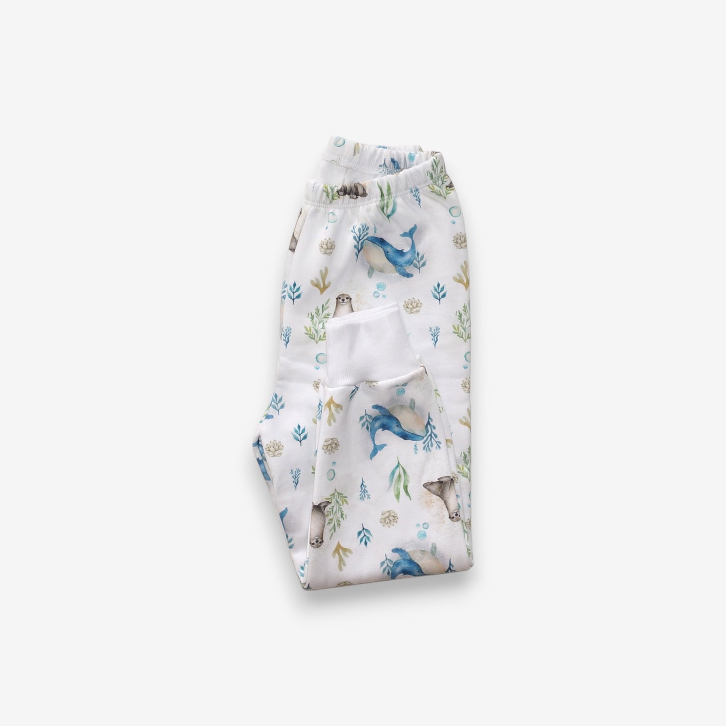 Pijama Largo Infantil Unisex 100% Franela – Ballena Azul