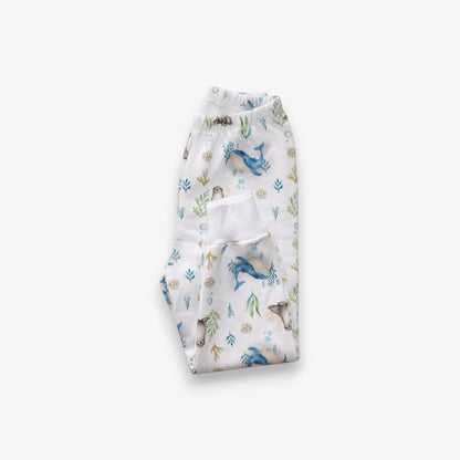 Pijama Largo Infantil Unisex 100% Franela – Ballena Azul