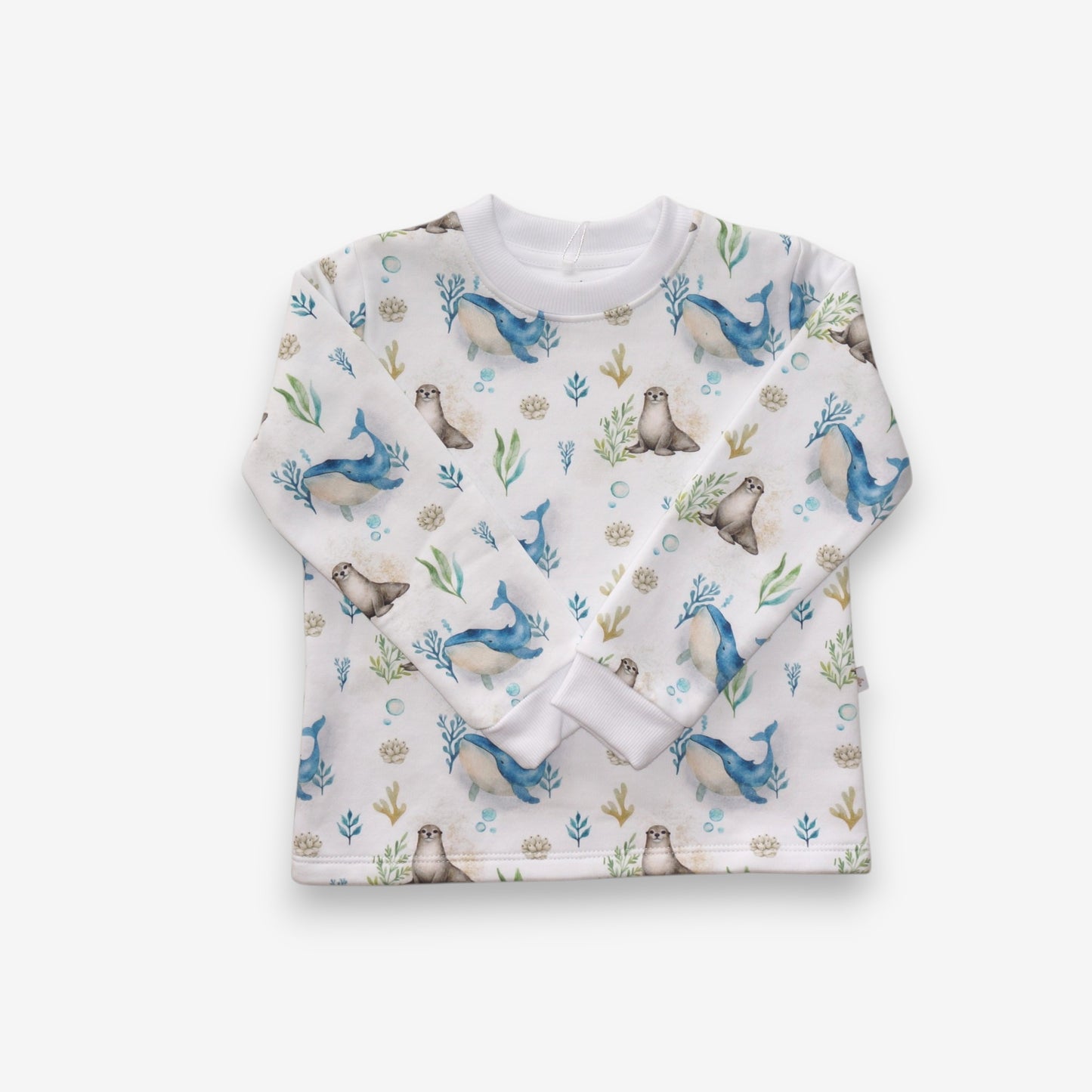 Pijama Largo Infantil Unisex 100% Franela – Ballena Azul
