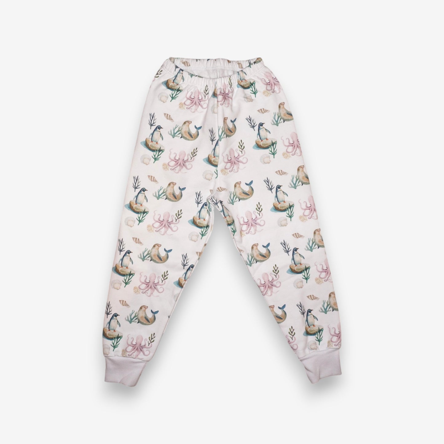 Pijama Largo Infantil Unisex 100% Franela – Pingüino y Calamar
