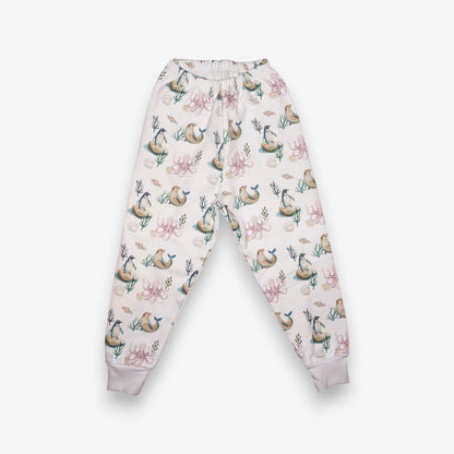 Pijama Largo Infantil Unisex 100% Franela – Pingüino y Calamar