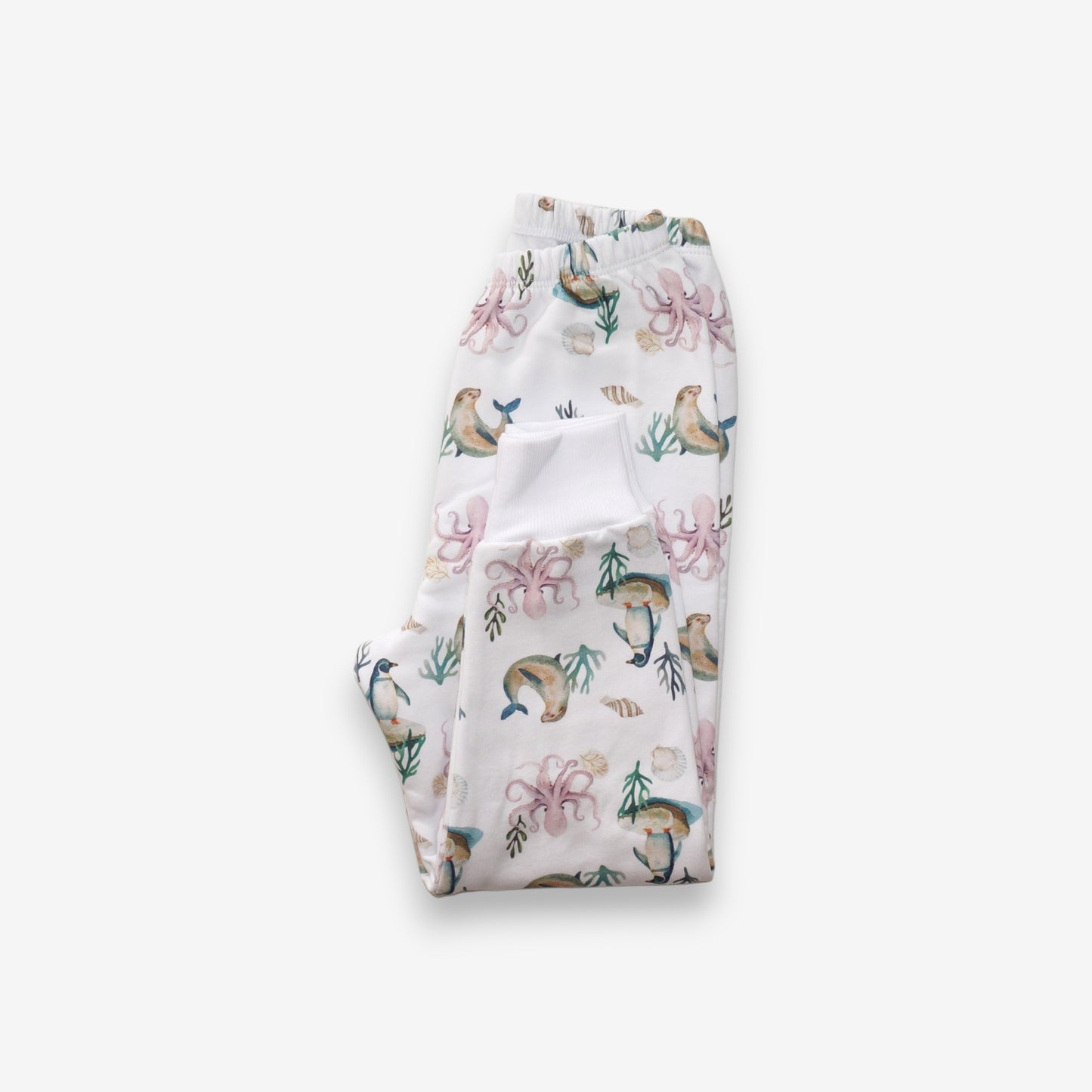Pijama Largo Infantil Unisex 100% Franela – Pingüino y Calamar