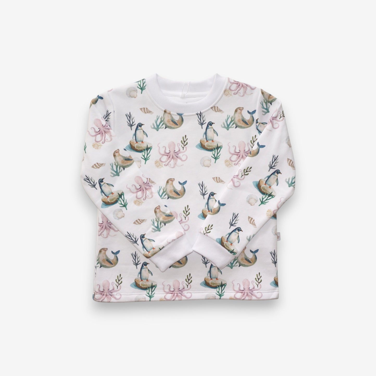 Pijama Largo Infantil Unisex 100% Franela – Pingüino y Calamar