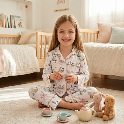 Pijama Largo niña Camisa 100% Algodón Pima – Pingüino y Calamar