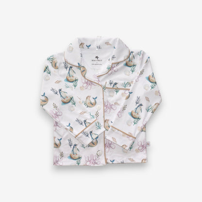 Pijama Largo niña Camisa 100% Algodón Pima – Pingüino y Calamar