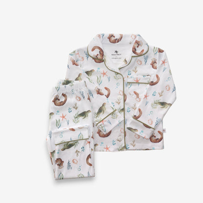 Pijama Largo niña Camisa 100% Algodón Pima – Tortuga y Chungungo
