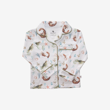 Pijama Largo niña Camisa 100% Algodón Pima – Tortuga y Chungungo