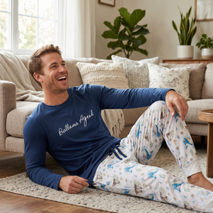 Pijama Largo Hombre 100% Algodón Pima – Ballena Azul