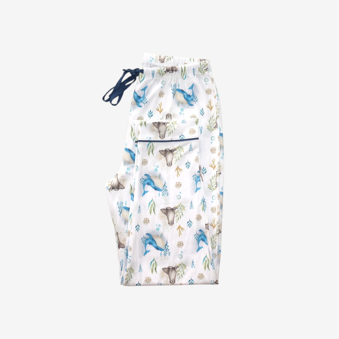 Pijama Largo Mujer Camisa 100% Algodón Pima – Ballena Azul