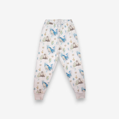 Pijama Largo Infantil Unisex 100% Algodón Pima – Ballena Azul