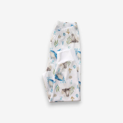 Pijama Largo Infantil Unisex 100% Algodón Pima – Ballena Azul
