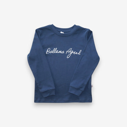 Pijama Largo Infantil Unisex 100% Algodón Pima – Ballena Azul
