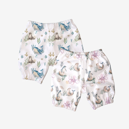 Pack 2 Bermudas Pipijamas – Pingüino y Ballena Azul