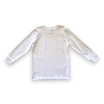 Polera Básica Unisex Manga Larga 100% Algodón Pima – Blanca