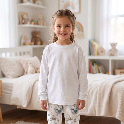 Polera Básica Unisex Manga Larga 100% Algodón Pima – Blanca