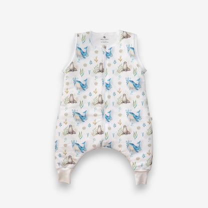 Saquito de Dormir con Pies 2 en 1 Pima – TOG 2.5 Invierno - Ballena Azul