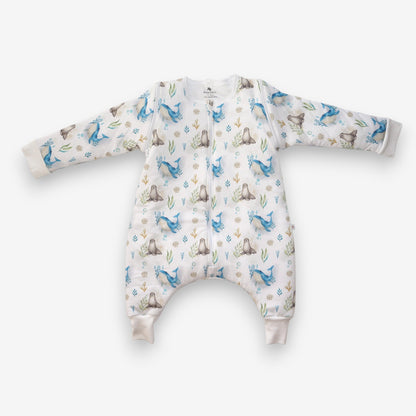 Saquito de Dormir con Pies 2 en 1 Pima – TOG 2.5 Invierno - Ballena Azul