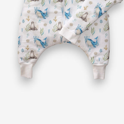 Saquito de Dormir con Pies 2 en 1 Pima – TOG 2.5 Invierno - Ballena Azul