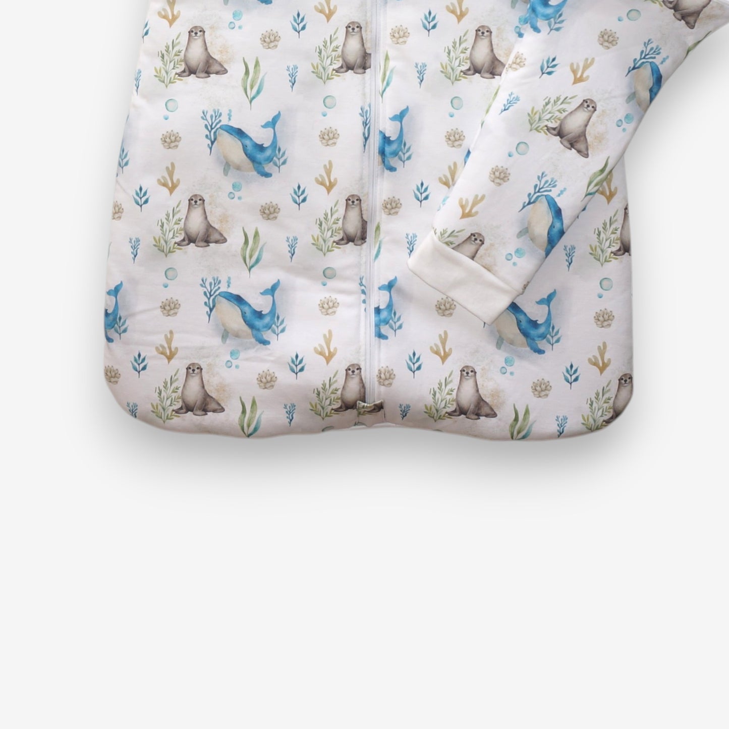 Saquito de Dormir Bebé 2 en 1 Algodón Pima – TOG 2.5 Invierno - Ballena Azul