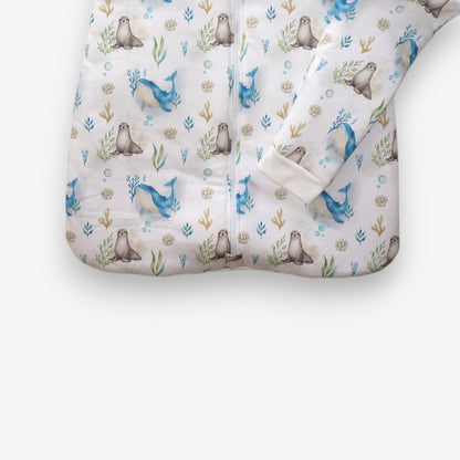 Saquito de Dormir Bebé 2 en 1 Algodón Pima – TOG 2.5 Invierno - Ballena Azul