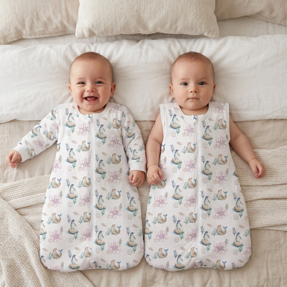Saquito de Dormir Bebé 2 en 1 Algodón Pima – TOG 2.5 Invierno - Pingüino y Calamar