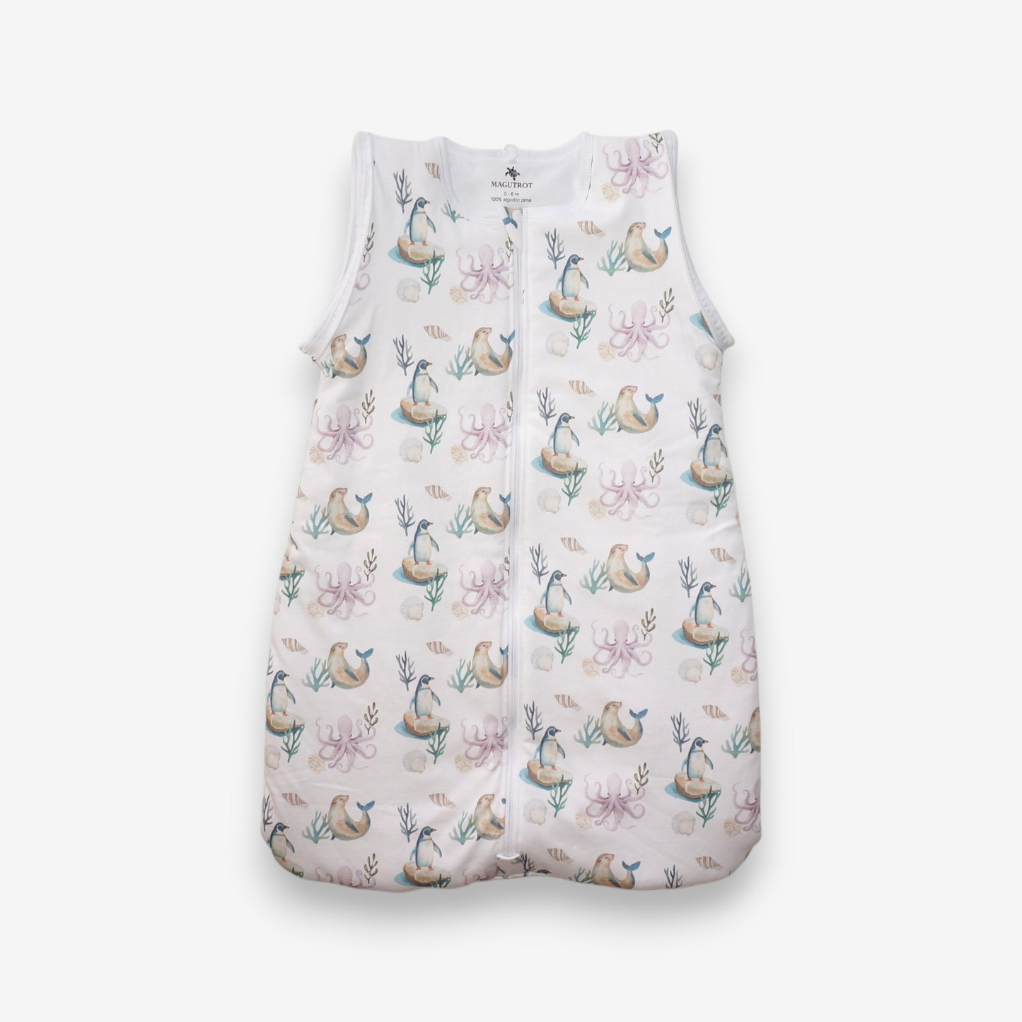 Saquito de Dormir Bebé 2 en 1 Algodón Pima – TOG 2.5 Invierno - Pingüino y Calamar