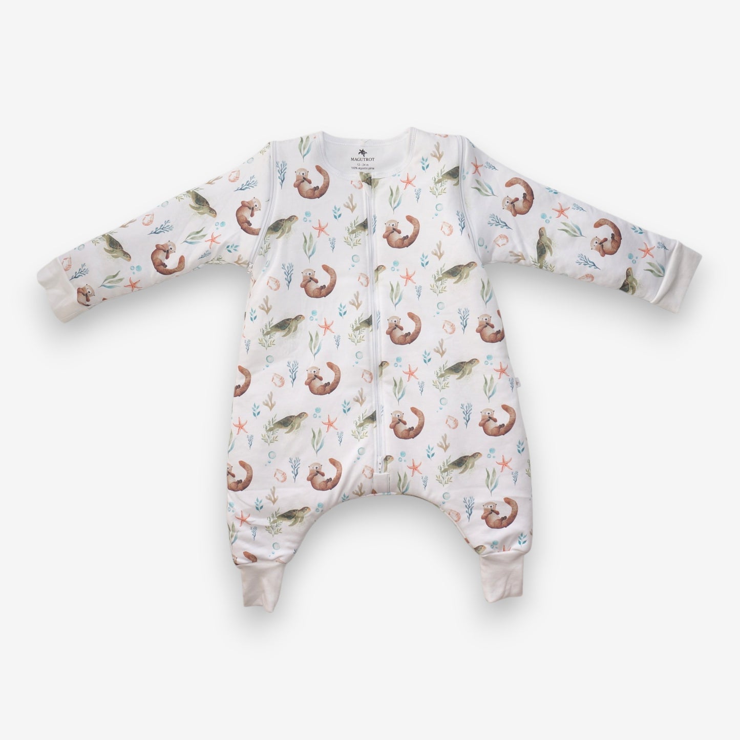 Saquito de Dormir con Pies 2 en 1 Pima – TOG 2.5 Invierno - Tortuga y chungungo
