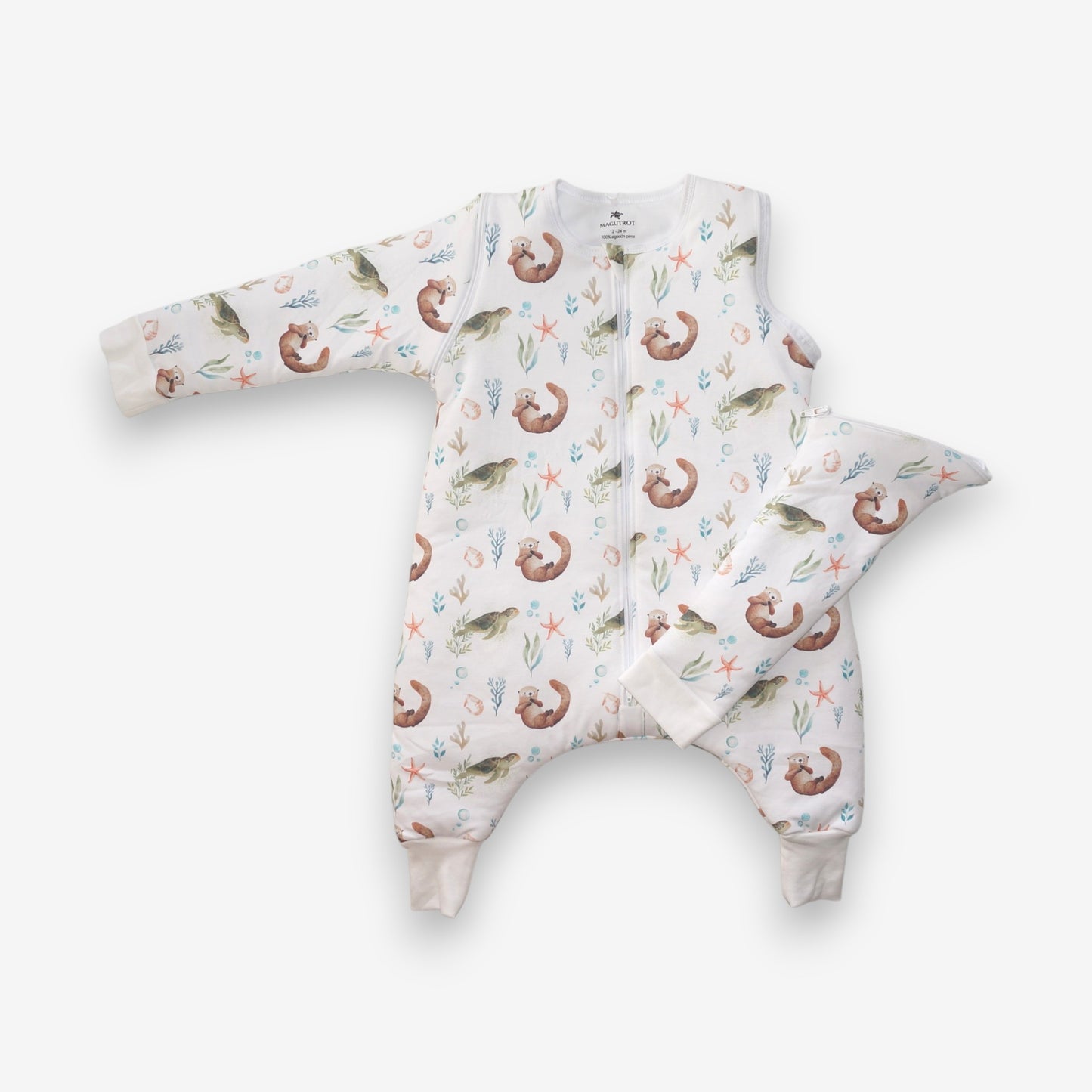 Saquito de Dormir con Pies 2 en 1 Pima – TOG 2.5 Invierno - Tortuga y chungungo