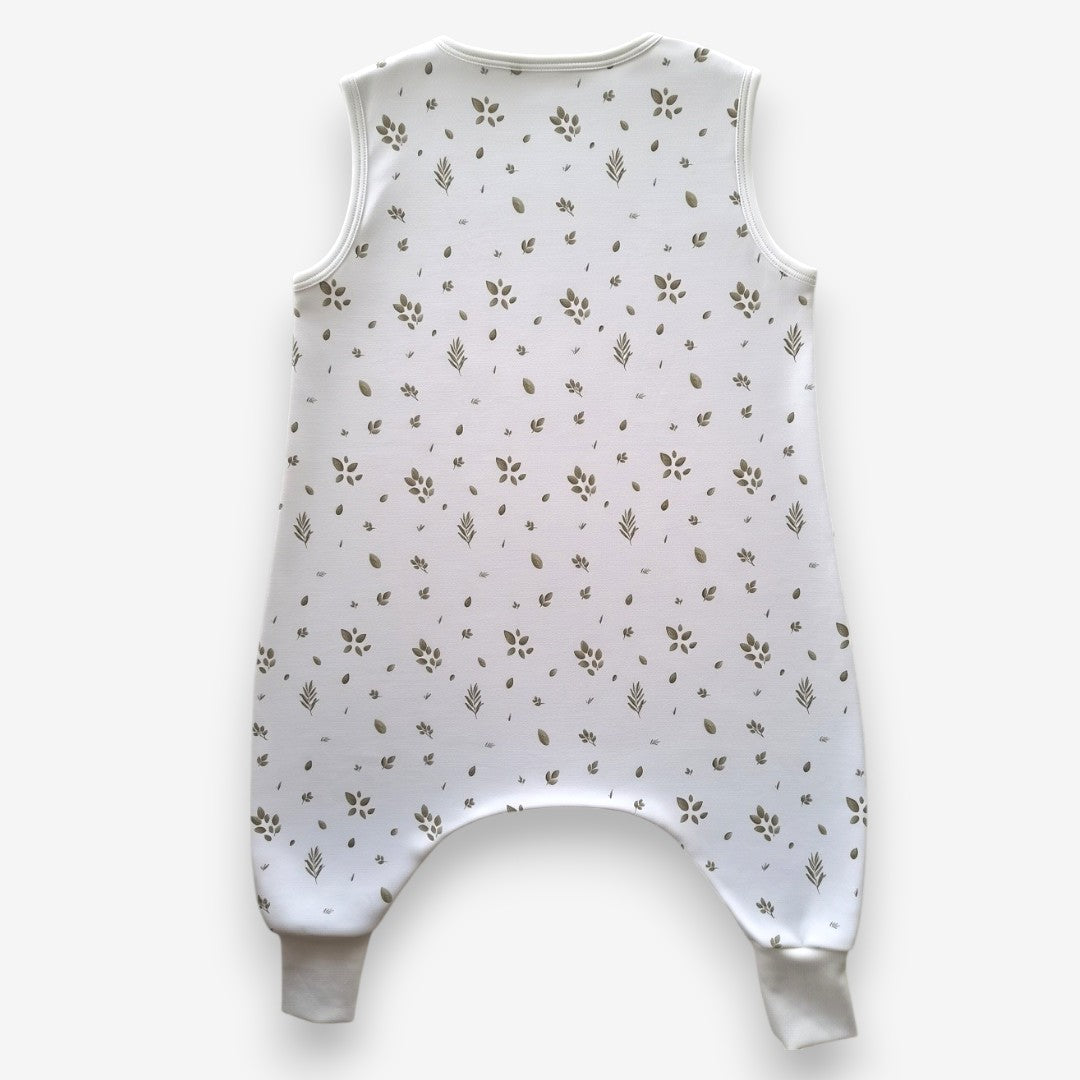 Saquito de Dormir con Pies Algodón Pima – Hojas & Olivo (Primavera - Verano)