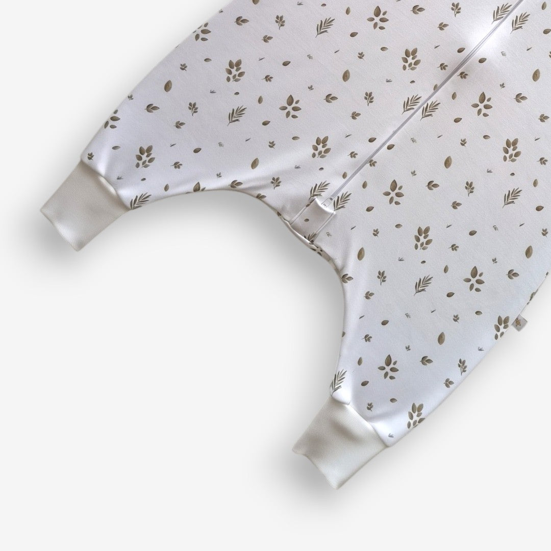 Saquito de Dormir con Pies Algodón Pima – Hojas & Olivo (Primavera - Verano)
