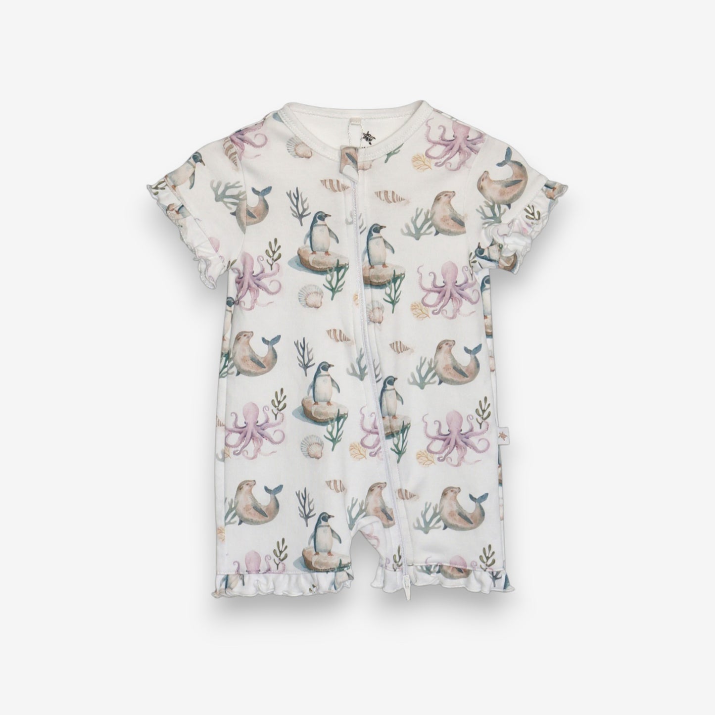 Enterito Corto Niña 100% Algodón Pima – Pingüino y Calamar