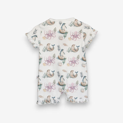 Enterito Corto Niña 100% Algodón Pima – Pingüino y Calamar