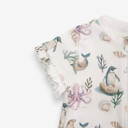 Enterito Corto Niña 100% Algodón Pima – Pingüino y Calamar